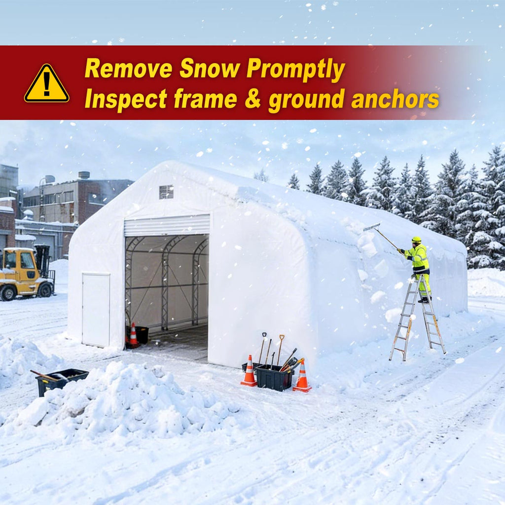 W50'xL100'xH23' Double Truss Storage Shelter