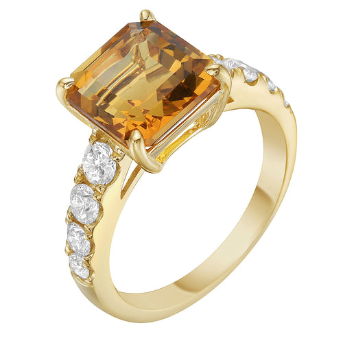14K Yellow Gold Citrine Ring, 3.79ct